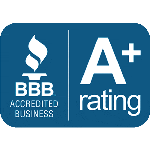 BBB Accredited Business badge with A+ rating.