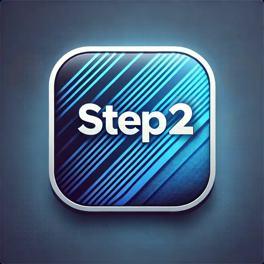 Blue step 2 icon indicating the second step in That Metal Guy’s scrap metal recycling process in London, Ontario.