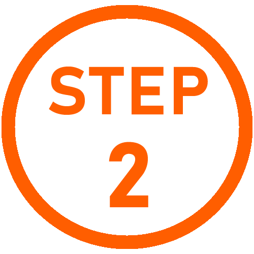 Orange circle indicating step 2 in the scrap metal recycling process.