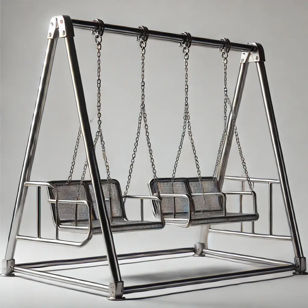 Metal swing set available for scrap metals recycling